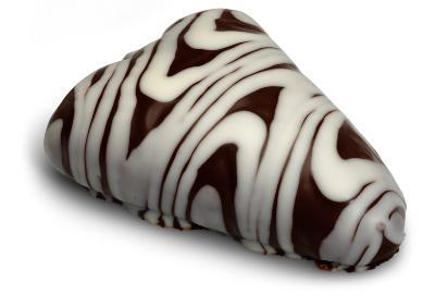 Triangle, chocolate filling, chocolate dipped, in bulk