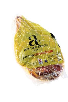 Serrano Ham Traditional Boneless. 15 months curing process. Easy to cut and be sliced. Intense aroma. Mild and tasty flavor. Weight 4,5- 6,5 kg. Vacuum packed.